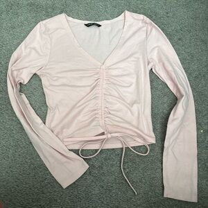 SHEIN Light Pink Ruched Blouse